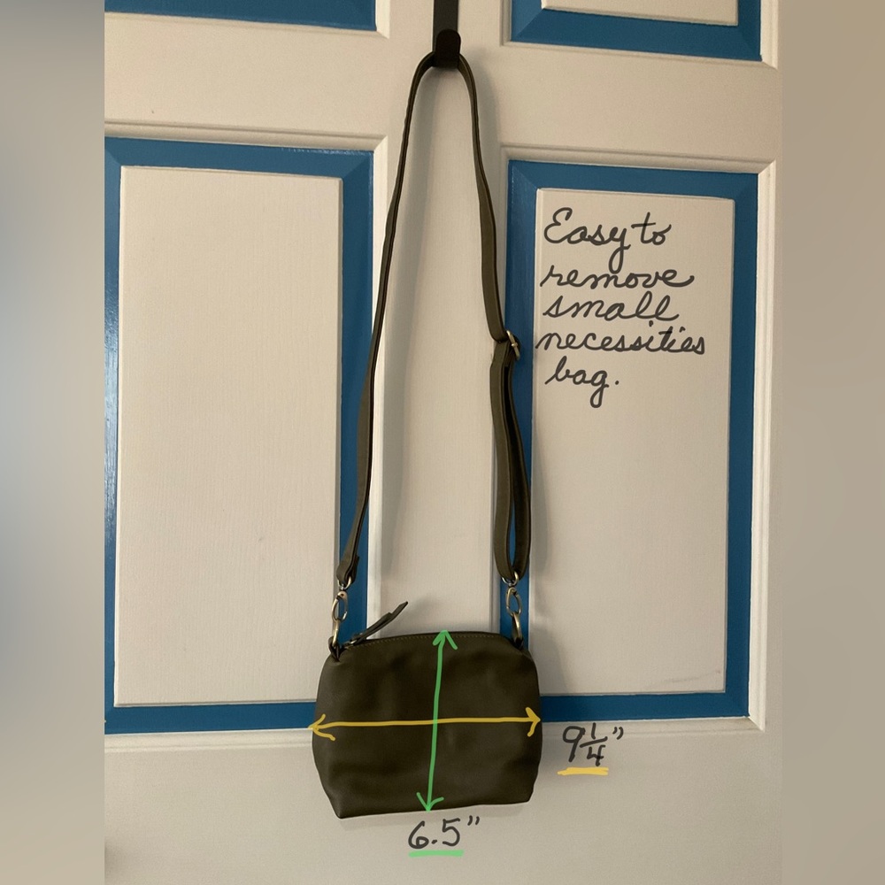 Vegan Lg Bucket Crossbody Bag with Smaller interchangeable nesting bag VGC Pre❤️ - Picture 7 of 13